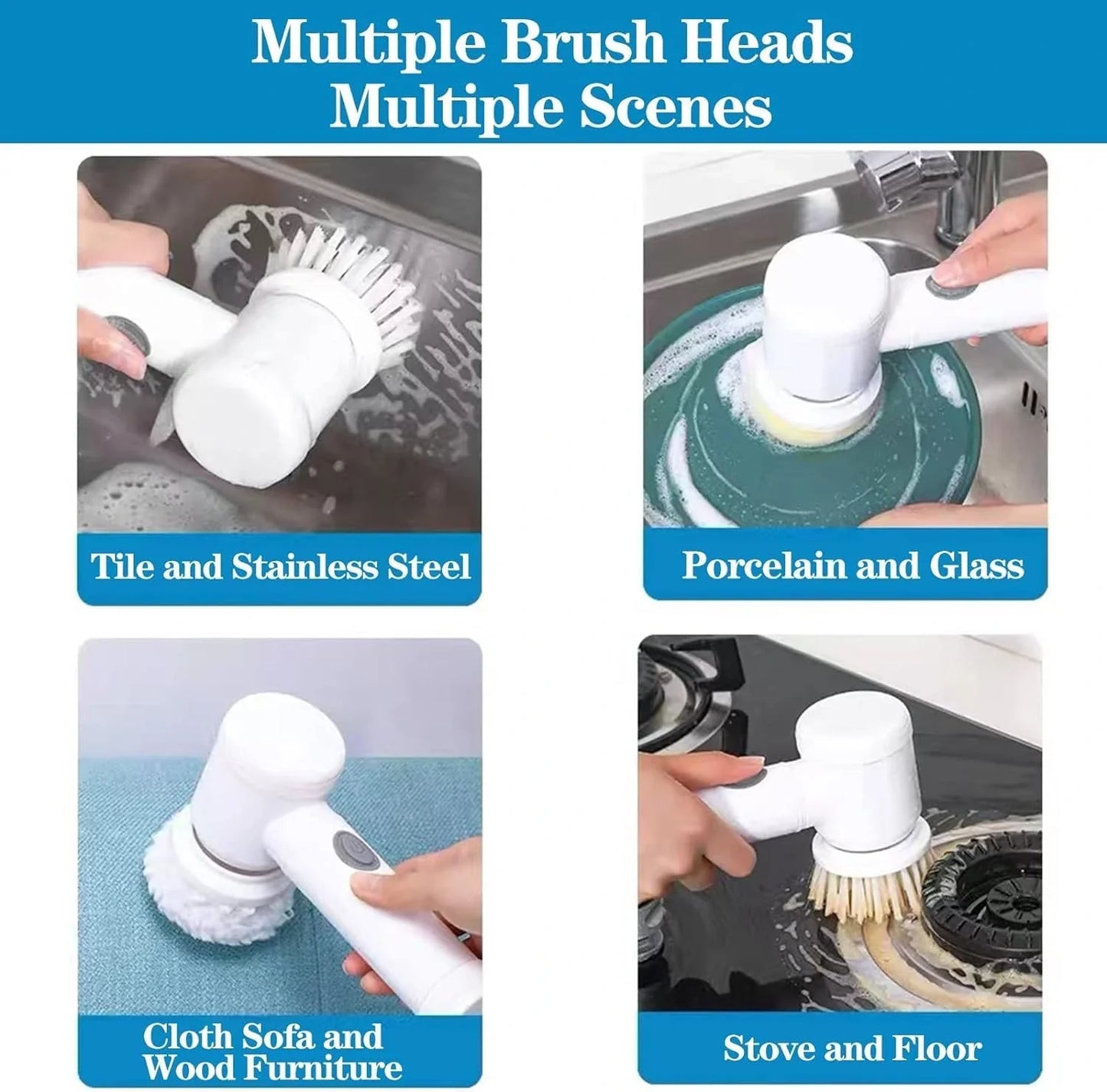 ScrubClean | 5 in 1 Electric Hand Brush | For Deep Cleaning